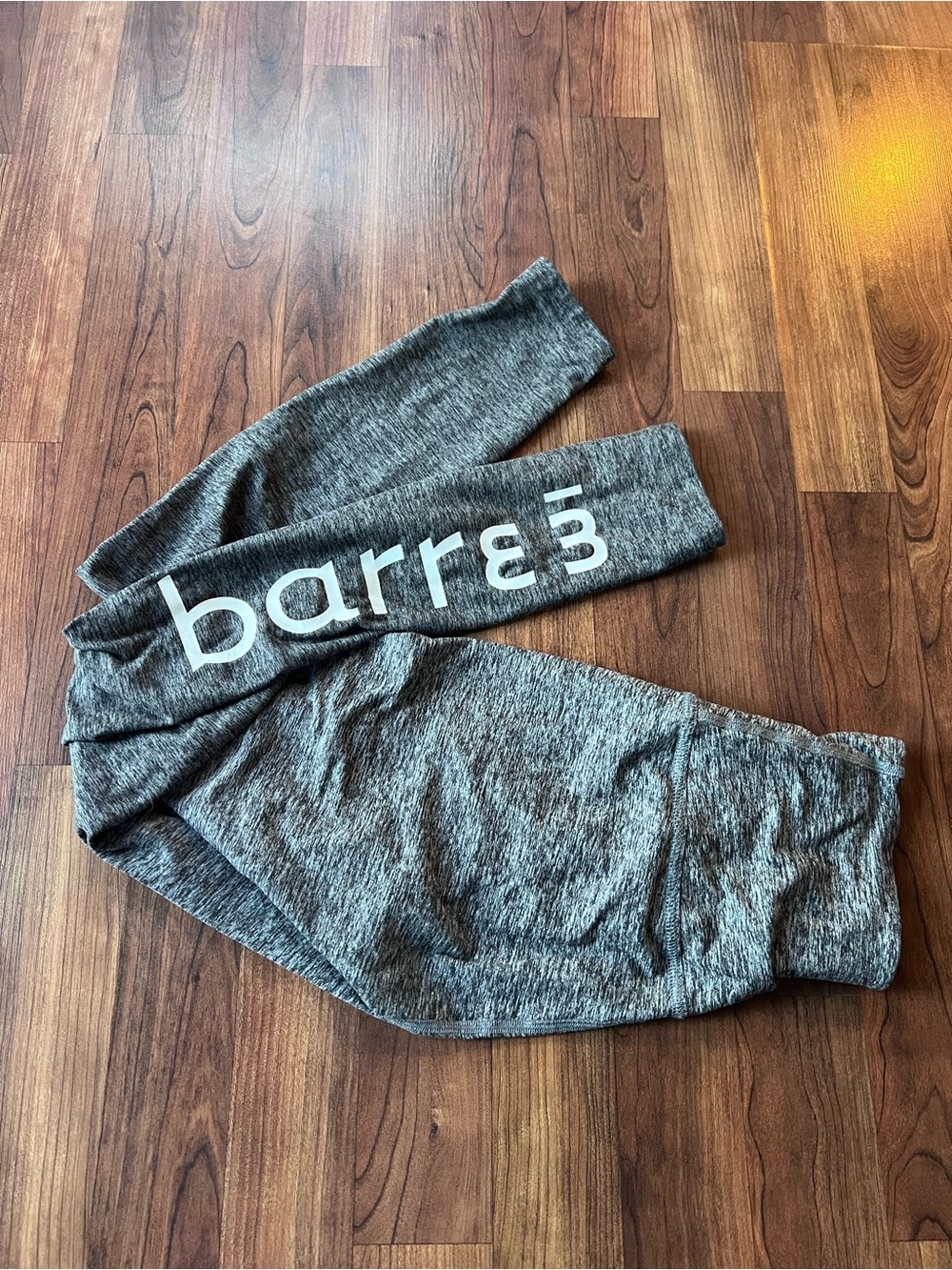 barre3 High Waisted Leggings Women’s S Gray Logo Yoga Pilates Workout